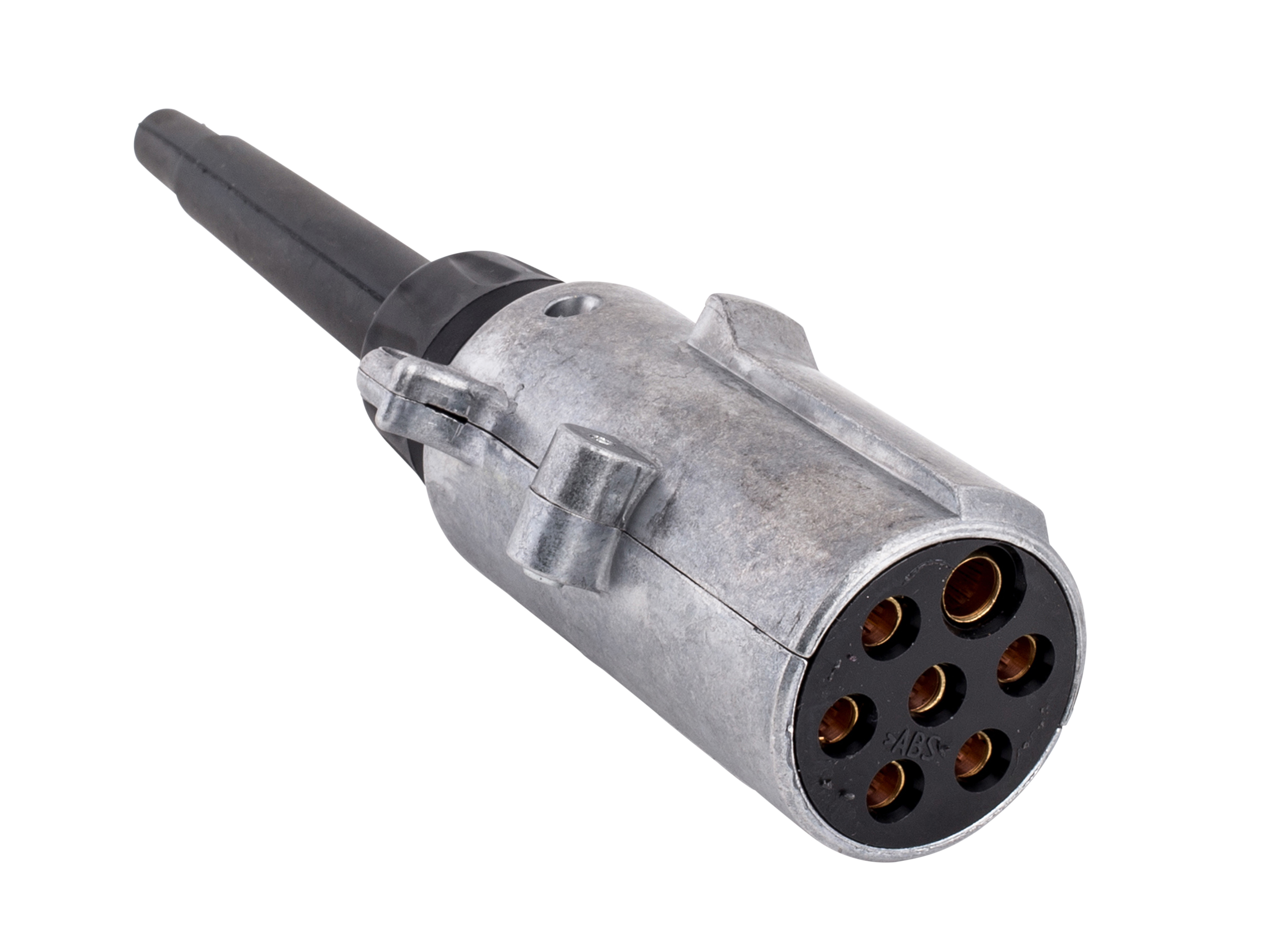 Stecker 7-polig 24 Volt, ISO 1185, Schraubanschluss mit Knickschutztülle